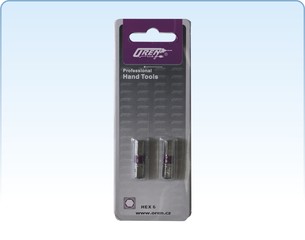 HEXAGONAL Color-Screwdriver bits in blister, (25 mm a 75 mm)