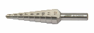 HSS Stufenboher 4-12 mm, Steigerung 1 mm