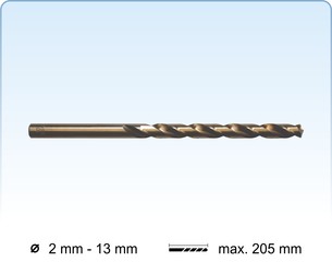 HSS-Co. 5% twist drills DIN 340 (long) fully ground
